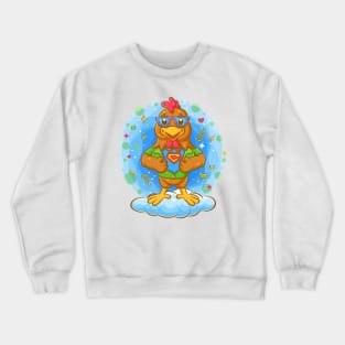 Rooster super hero costume Crewneck Sweatshirt